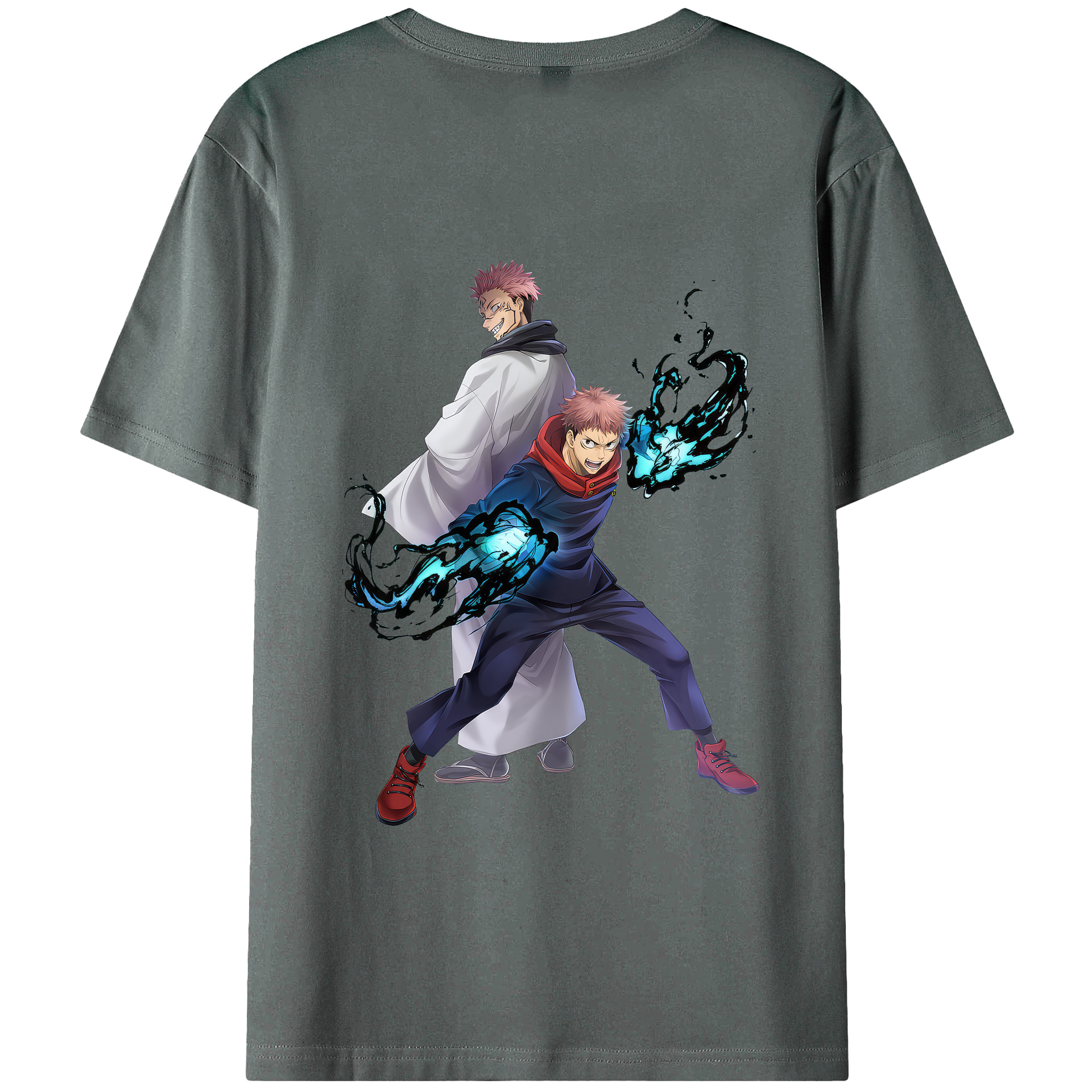 （画像用） 呪術廻戦 Jujutsu Kaisen 綿100％ メンズ半袖Tシャツ（バックプリント） 通気性